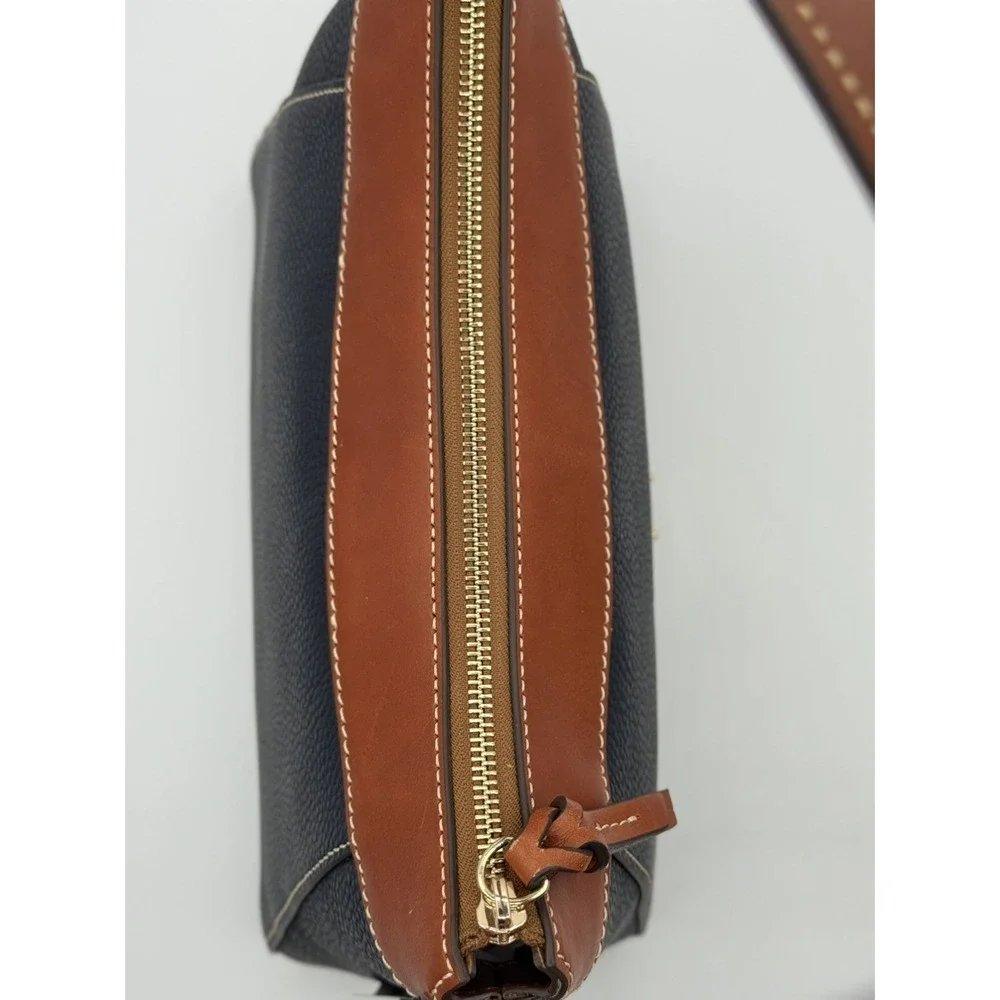Dooney Bourke Midnight Blue Pebble Leather Large Raina Hobo Shoulder Bag Purse
